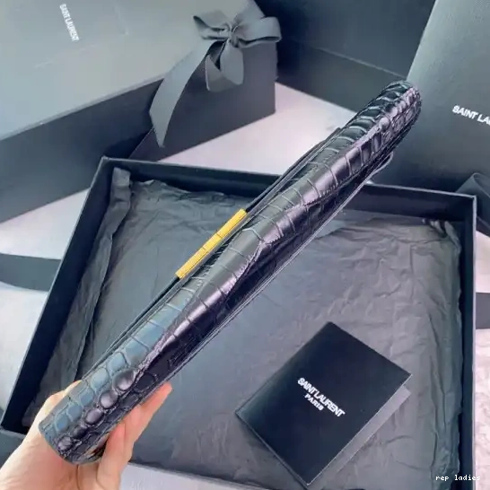 Repzbay REP MANHATTAN IN LEATHER YSL CLUTCH CROCODILE-EMBOSSED 0614